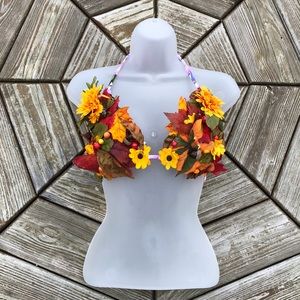SOLD Flower Mother Nature Earth Rave Halloween Bra